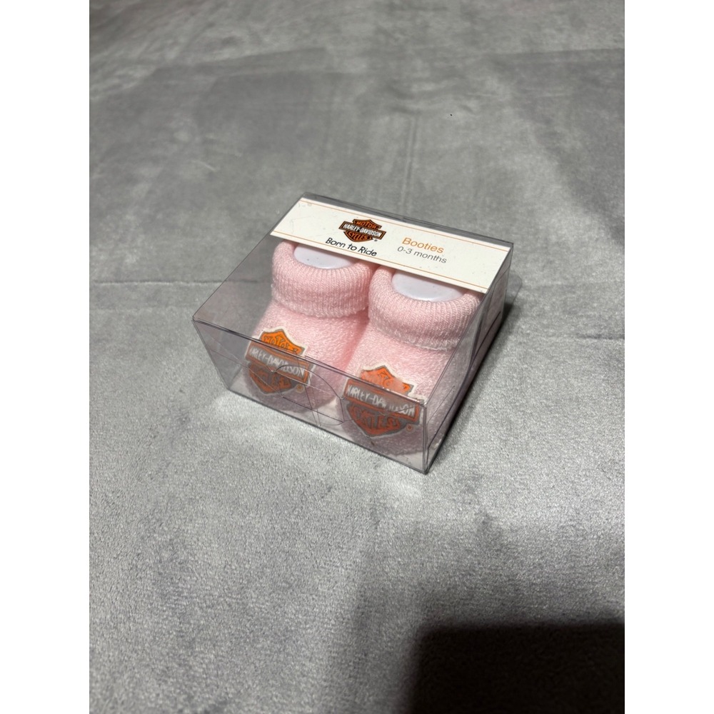 Harley Davidson Baby Booties Pink Baby Infant Size 0-3 Months